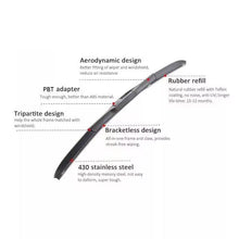 Load image into Gallery viewer, Universal U-type 3 Section  Car Windshield Wiper Blade From 14"--26"
