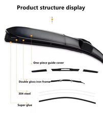 Load image into Gallery viewer, Universal U-type 3 Section  Car Windshield Wiper Blade From 14"--26"
